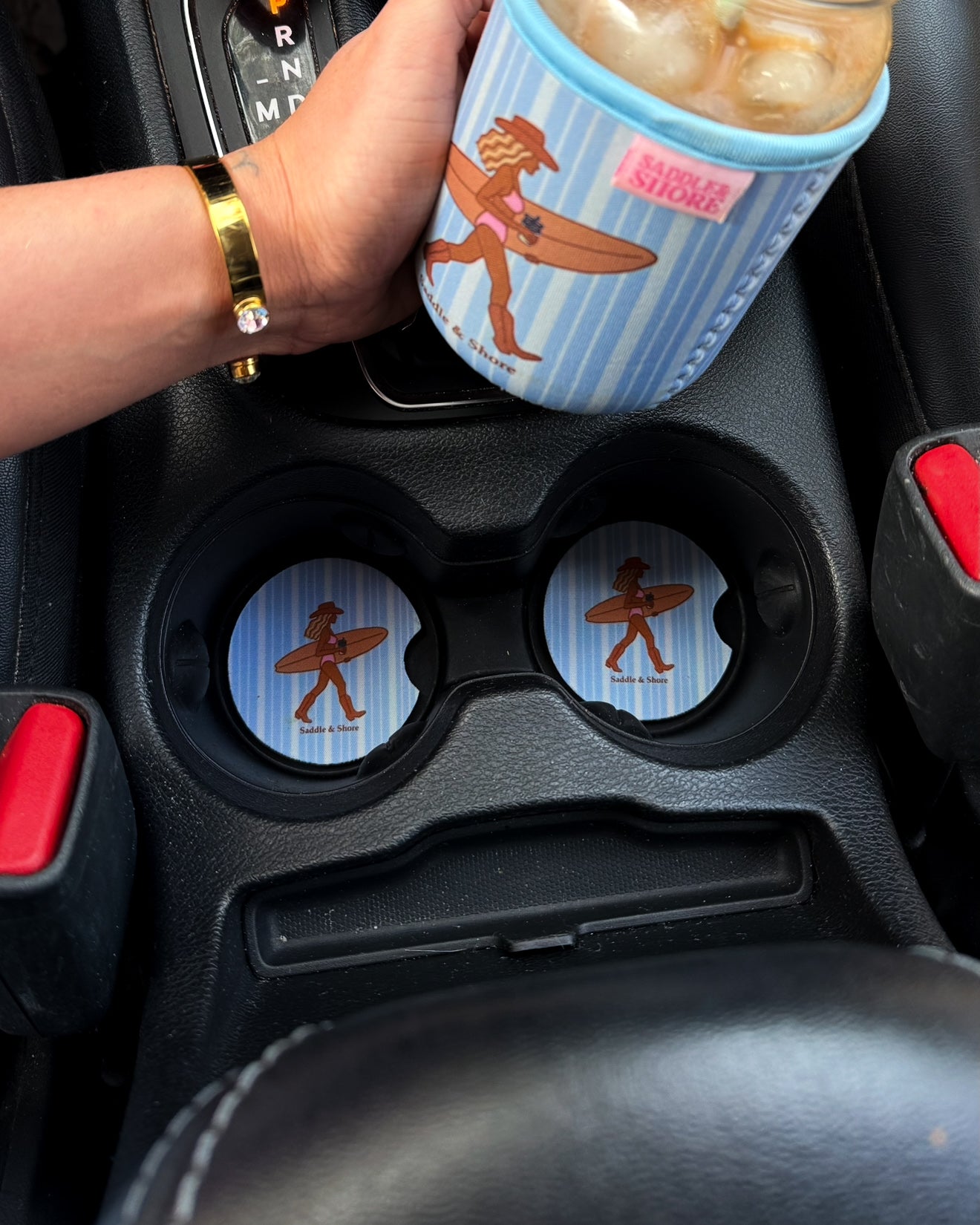 ‘Saltwater Cowgirl’ Car Coasters