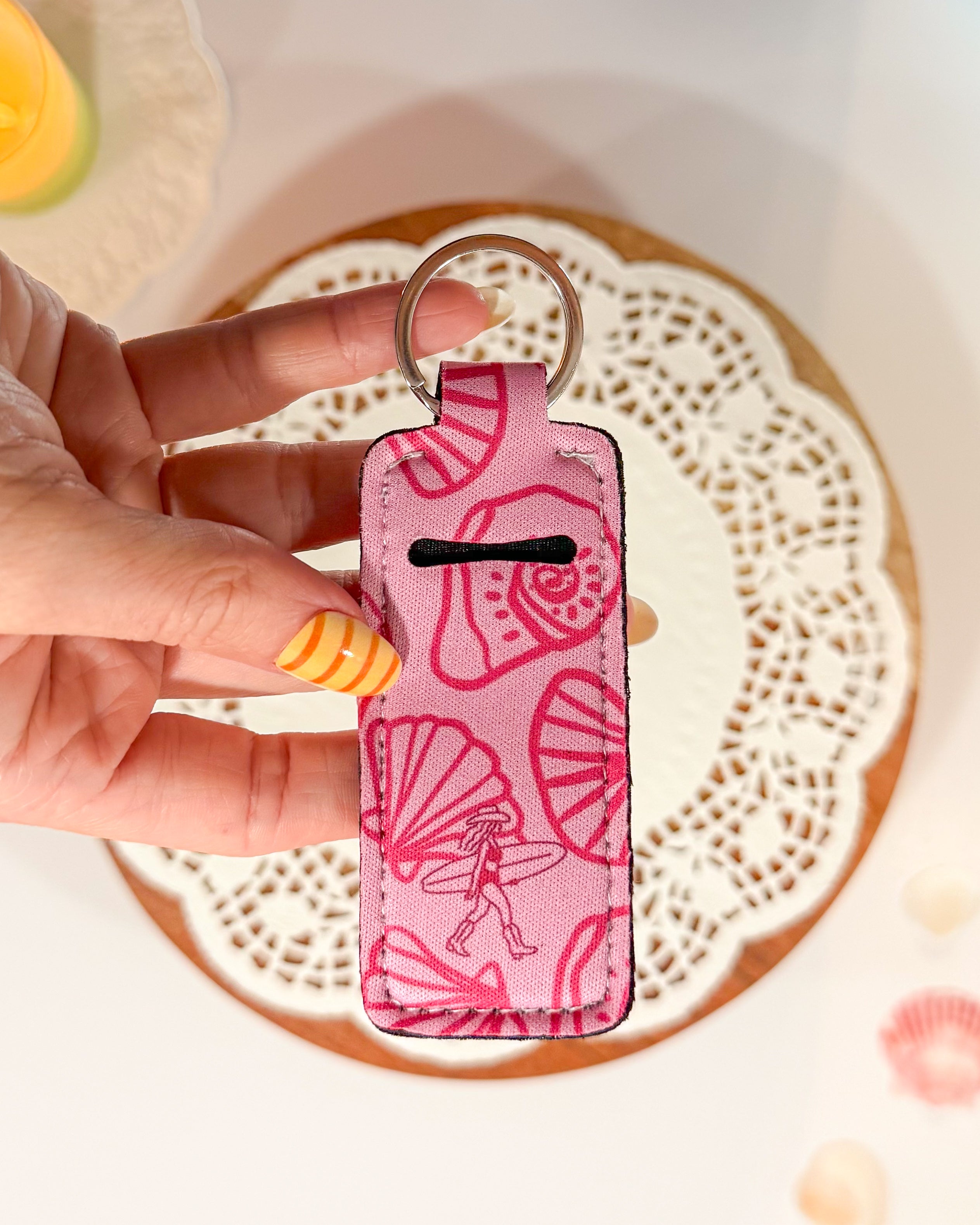 ‘Seaside Shells’ Chapstick Keychain