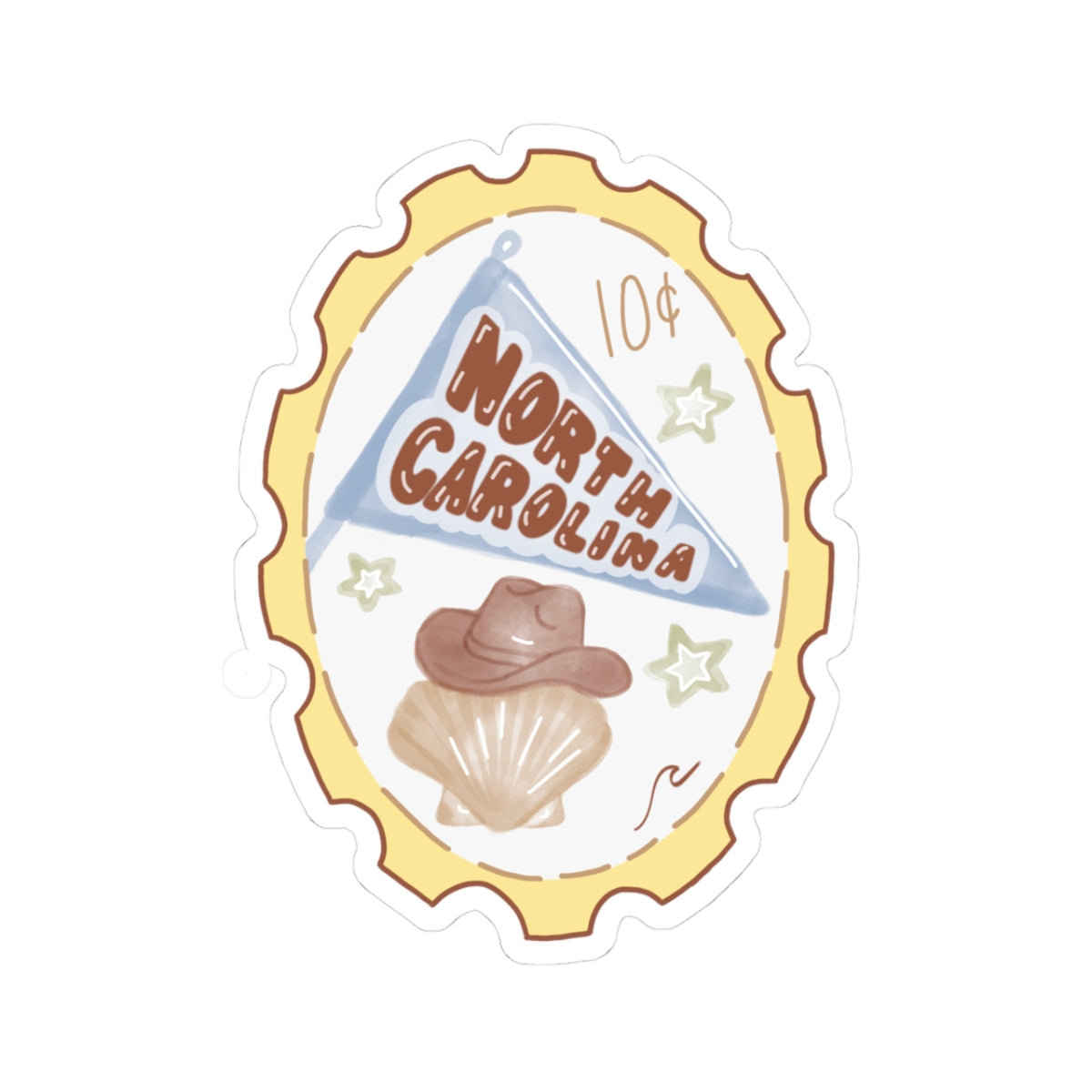 North Carolina Sticker - Coastal Cowgirl Stamp