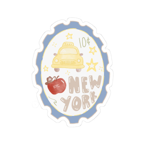 New York Sticker – Big Apple Taxi Stamp