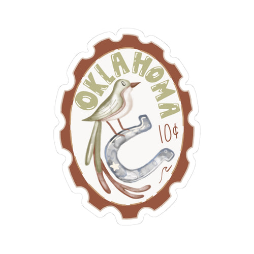 Oklahoma Stamp Sticker - Scissor-Tail Stamp