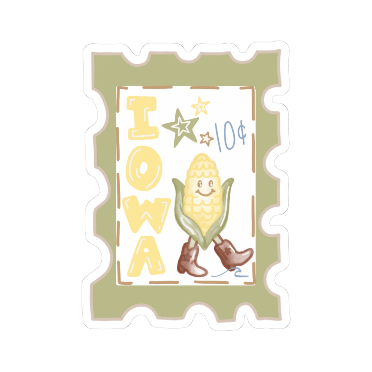 Iowa Stamp Sticker - Corn Star Stamp