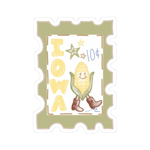 Iowa Stamp Sticker - Corn Star Stamp