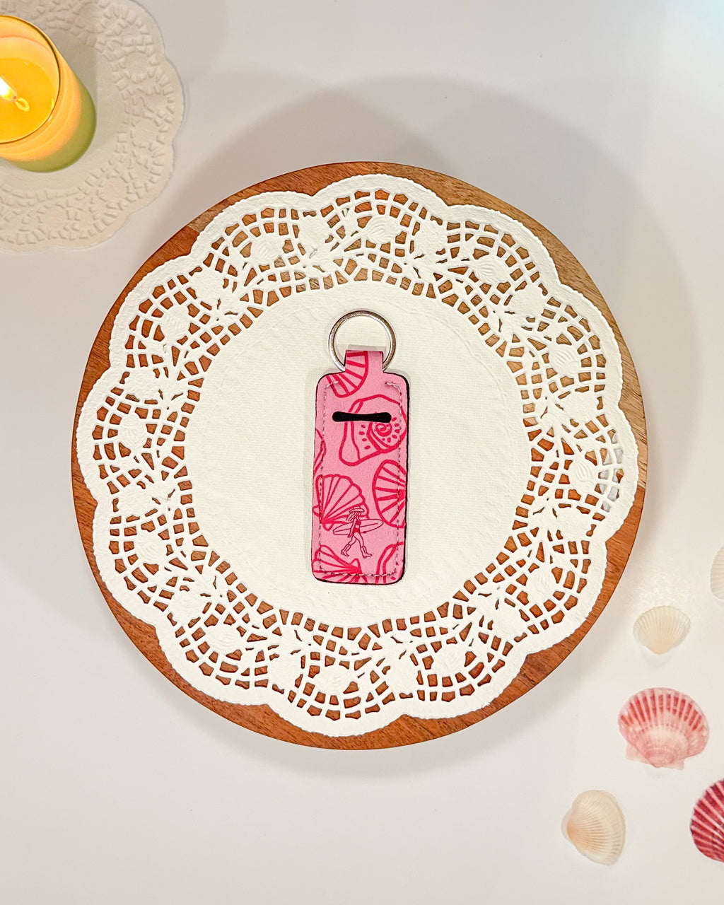 ‘Seaside Shells’ Chapstick Keychain