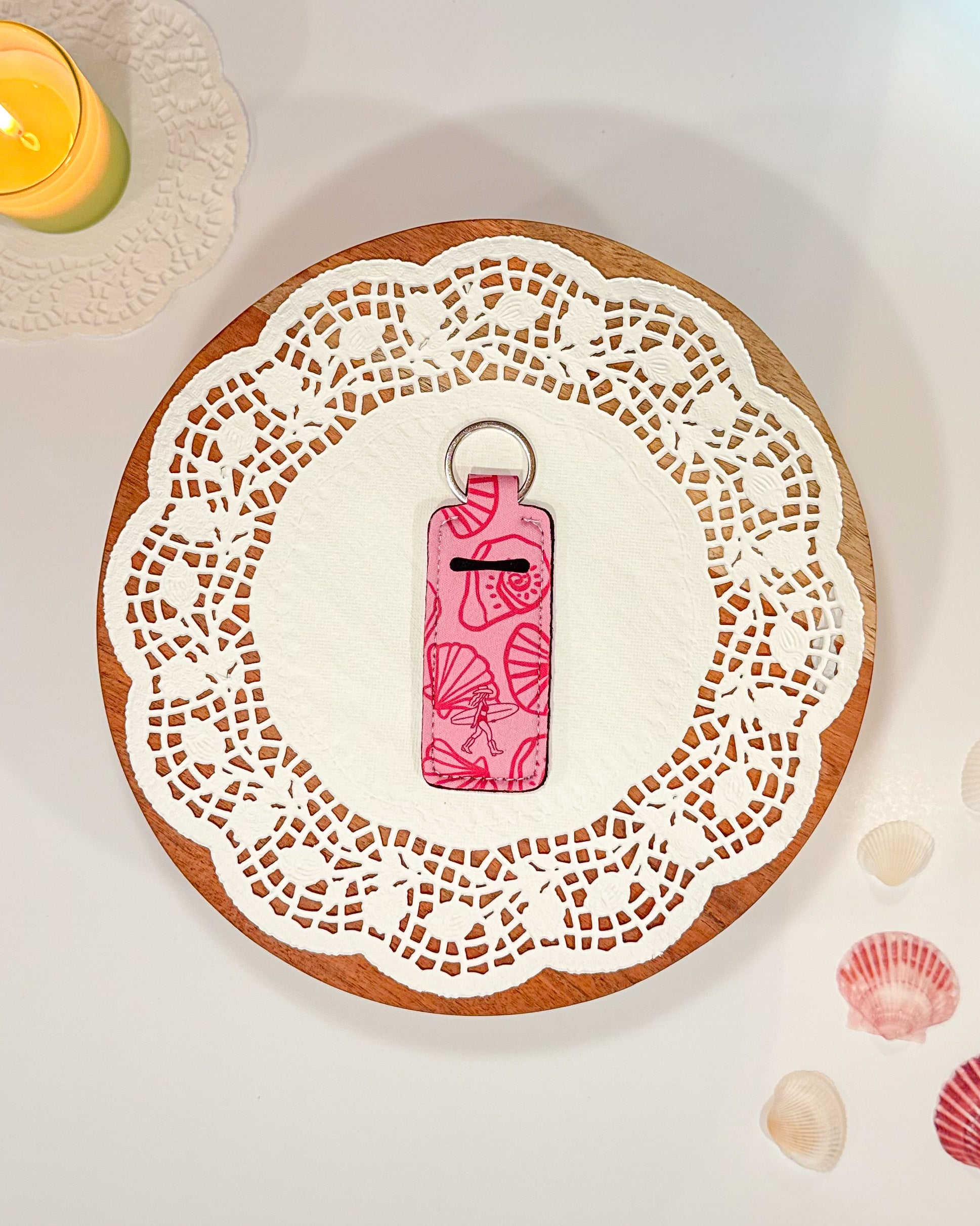 ‘Seaside Shells’ Chapstick Keychain