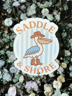 Saddle & Shore Sticker - Cowboy Pelican Logo